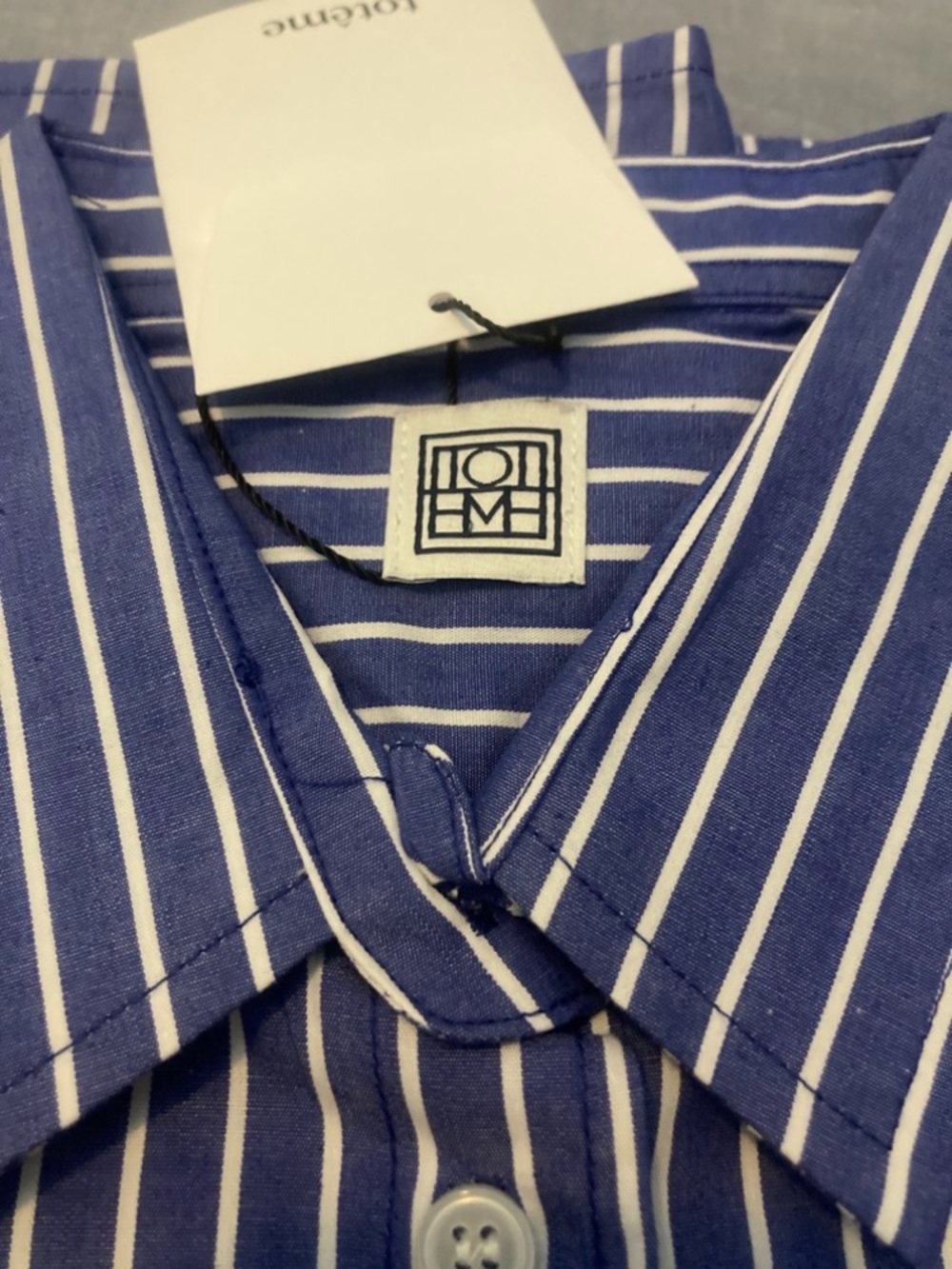 Toteme Striped Blue Button-Up women’s Shirt - Picture 7 of 15